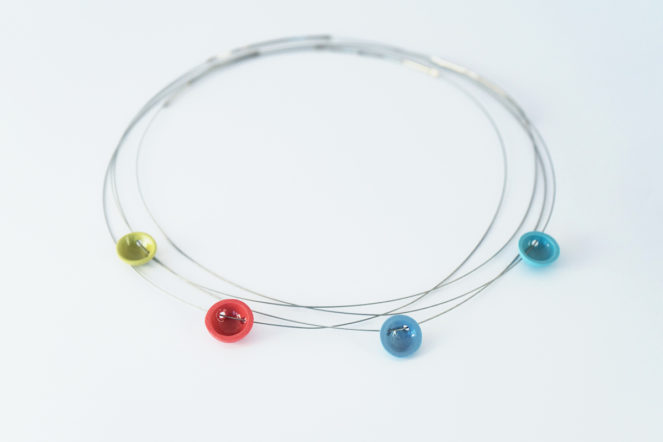 Semisferina necklace_Ceramic jewels colored