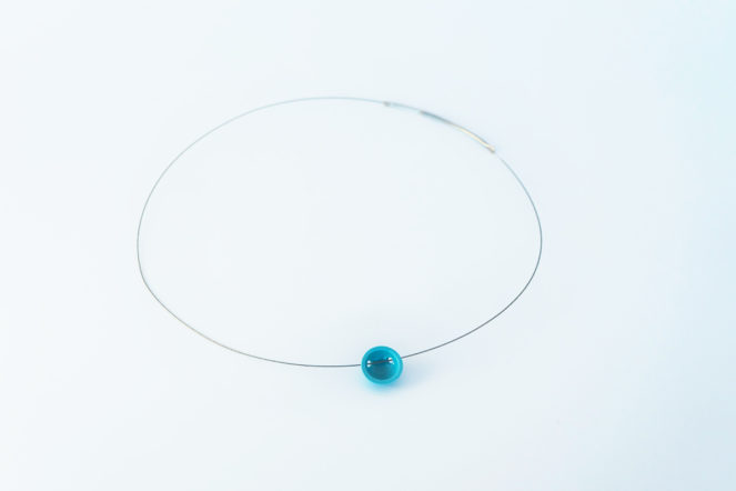 Semisferina necklace_Ceramic jewel blue